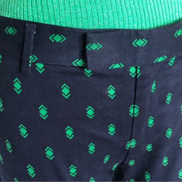 Like New Gap Slim Fit cropped flat front graphic blue green pants size 00 - Picture 8 of 9